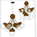 Elegant Contemporary Chandelier With Gold Metal Frame Multiple White Globe Lights And Decorative Droplets