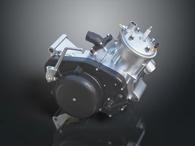 Automotive High Pressure Fuel Pump with Metal Housing and Connection Ports 3d model