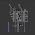 Industrial Mechanical Equipment With Metal Frame Structure And Multi Layer Shelving