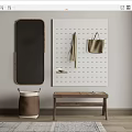 Modern shoe changing stool 3d model