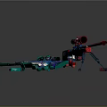 Colorful Sniper Rifles With Scope Stand And Decorative Design Elements 3d model