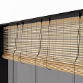 Natural Bamboo Window Blinds with Roll Up Design for Light Control 3d model