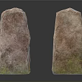 Carved Stone Sculptures With Six Irregular Shaped Rough Surface Grayish Brown Arranged On White Background