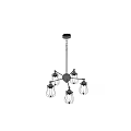Industrial Style Black Metal Chandelier With Multiple Vintage Bulbs And Metal Frames Design