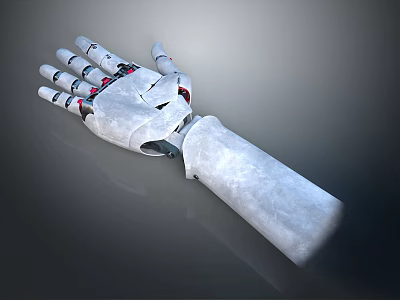 Game Movie Character Robotic Arm With White Design And Red Joint Details 3d model Game Movie Character Robotic Arm With White Design And Red Joint Details 3d model