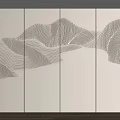 Modern Decorative Screen With Abstract Mountain Line Patterns For Interior Design 3d model