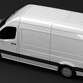 White Mercedes Benz Cargo Van Exterior Design For Commercial Transport Use