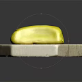 Fresh Yellow Banana Placed On Hexagonal Light Colored Stone Slab 3d model