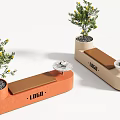 Modern Stylish Outdoor Bench Chairs With Built In Planter And Side Table For Public Spaces