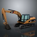 CAT Heavy Duty Utility Excavator With Tracked Base Front Bucket And Operator Cab