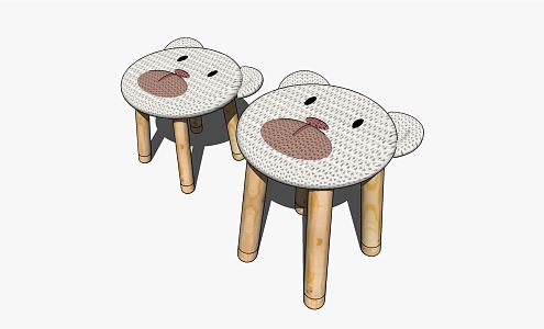 Modern Children's Chair Table and Chair 3d model