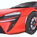 Red Sports Car With Sleek Exterior Design And Black Alloy Wheels