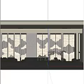 New Chinese-style screen partition 3d model