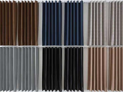 Curtains with Various Colors and Styles for Home Interior Decor 3d model