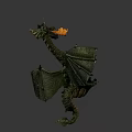 Mythical Dragon Game And Movie Character With Detailed Wings And Scaled Body