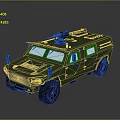 Modern Green Military Tank With Weapon Turret Armored Windows And Black Wheels