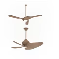 Modern Air Conditioning Fans With Wooden Blades And Ceiling Light Design
