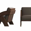 Modern Single Sofa With Wooden Frame And Brown Upholstery Stylish Design