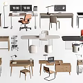 Modern Home Office Desk Interior With Ergonomic Chair And Table Lamp