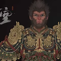 Mythical Game Movie Character Wukong with Golden Ornate Armor and Traditional Details