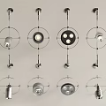 Modern Wall Lamps With Circular Metal Frame And Different Design Styles 3d model