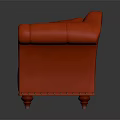 Elegant Red Tufted Multi-Seat Sofa With Curved Armrests And Soft Cushions