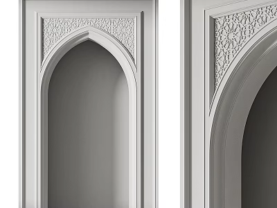 Islamic Style Archway Design Featuring Intricate Carved Patterns And Decorative Details 3d model