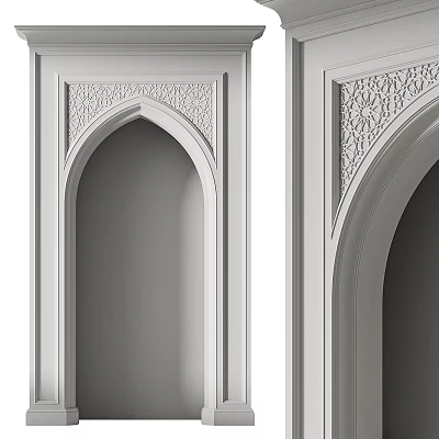 Islamic Style Archway Design Featuring Intricate Carved Patterns And Decorative Details 3d model