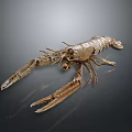 Fresh Seafood Lobster Close Up Isolated On Gray Background With Detailed Claws And Shell