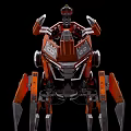 Orange Sci Fi Style Smart Machine Multi Legged With Mechanical Arms And Sensors
