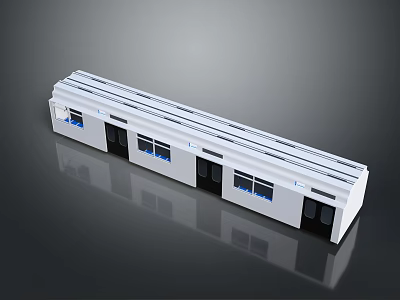 Sleek White Long Vehicle With Multiple Black Doors And Side Windows Exterior Design 3d model