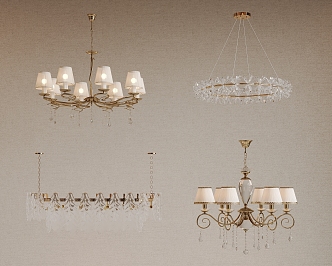 French chandelier European chandelier 3d model