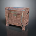 Rustic Vintage Wooden Chest With Metal Hardware Hinged Lid Sturdy Legs And Natural Texture