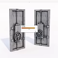 Sturdy Metal Security Doors With Wheel Handle Lock Mechanism And Riveted Design