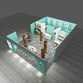 Elegant Modern Beauty Salon Interior Design With Turquoise Accents Display Shelves And Product Counters