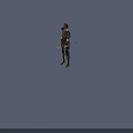 Elven Archer Character With Bow And Arrowquiver In Dark Outfit