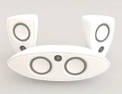 Modern White Audio Speaker System With Multiple Speakers And Sleek Contemporary Design 3d model