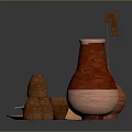 Ceramic Wooden and Copper Household Items with Pots Bowls Spoons Plates and Containers