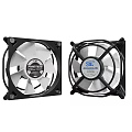 Dual Computer Cooling Fans With Square Black Frame And White Blades 3d model
