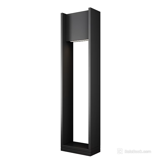 Modern Sleek Black Floor Lamp With Matte Metal Finish LED Light For Living Room Interior 3d model 