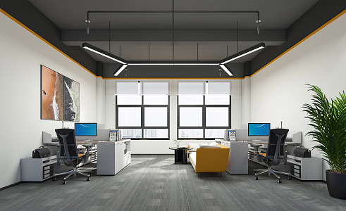 modern public office area office 3d model