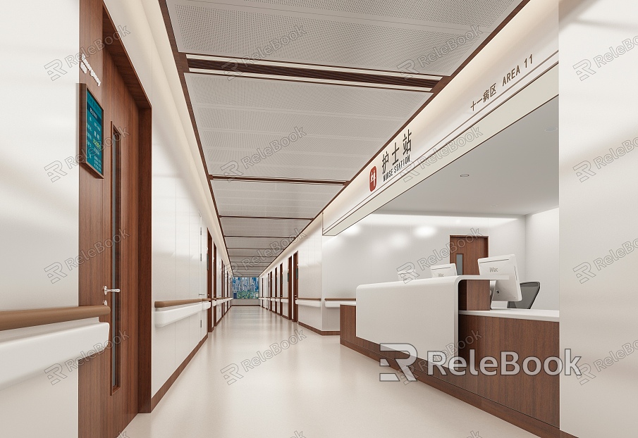 Corridor Aisle of Hospital of Traditional Chinese Medicine model