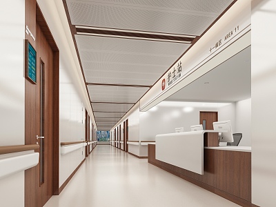 Corridor Aisle of Hospital of Traditional Chinese Medicine model