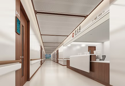 Corridor Aisle of Hospital of Traditional Chinese Medicine 3d model
