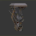 Mechanical Character With Biological Creature Elements And Crystal Top Decorative Structure