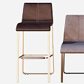 Modern Bar Stools In Various Designs With Neutral Tones Leather Upholstery And Metal Legs