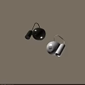 Modern Minimalist Wall Lamps With Black White Spherical Base And Cylindrical Light Head