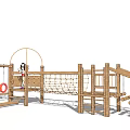 Wooden Outdoor Playground Equipment With Climbing Net Ring Swings And Activity Platforms