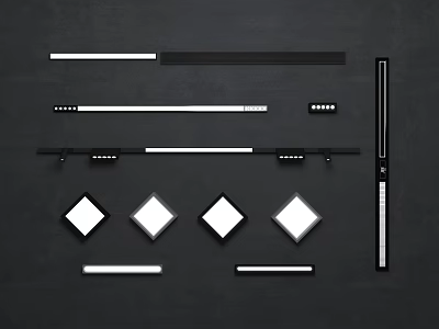 Modern Decorative LED Downlights and Spotlights with Different Sizes for Home Ceiling Lighting 3d model