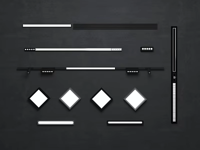 Modern spotlights decorative lights grille lights without main lights track lights 3d model